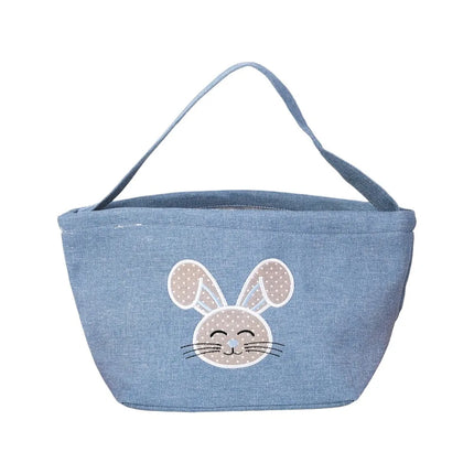 Cartoon Rabbit Storage Basket Wear-resistance Decorative Rabbit Egg Basket with Handle Large Capacity Happy Easter Handbag
