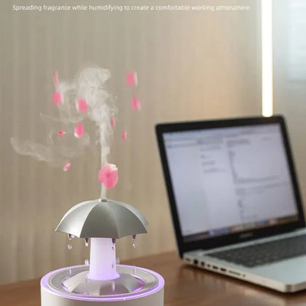 Colorful Rain Drop Aroma Diffuser with Rotating Water Mist 300ml Ultrasonic Humidifier/Remote Control/Timer/LED Light
