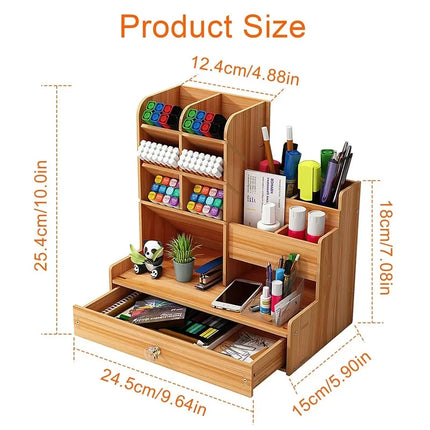 Wooden Desk Organizer DIY Pen Holder