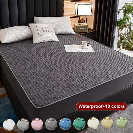 Waterproof Fitted Sheet, Thickened Quilted 100% Waterproof Mattress Cover, Mattress Protector, Bed Cover For Living Room 160x200