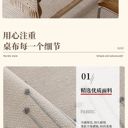 Natural Linen Table Runner with Tassels Dining Decor Wedding Birthday Christmas Decoration for Home tablecloth