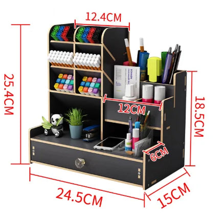 Wooden Desk Organizer DIY Pen Holder