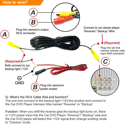Car 3 In 1 Rear View Camera Parking Sensor Radar Set License Plate Lights Distance Control Parktronic System Universal