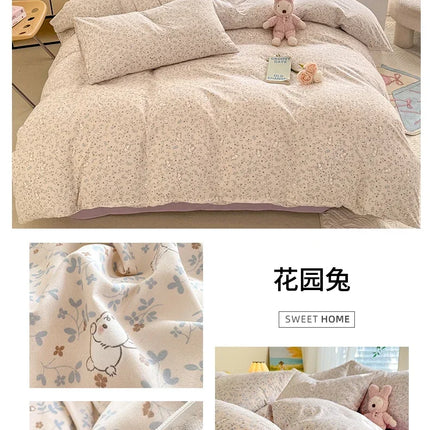 Floral Style Duvet Cover Sets Single/Queen/King Soft Washed Cotton Bed Cover Sets 240x220 Bedding Sets