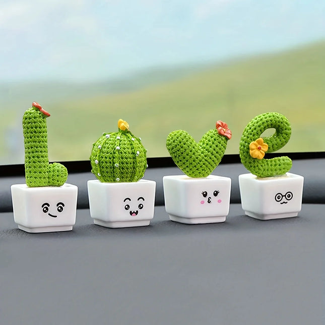 Mini Resin Succulent Cactus Set