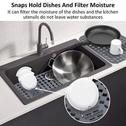 Silicone Sink Protector Non-slip Sink Mat for Bottom Heat-Resistant Grid Tableware Dish Drying Pad Draining Kitchen Accessories