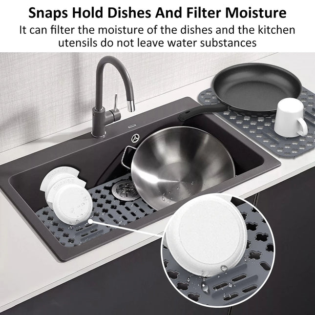 Silicone Sink Protector Non-slip Sink Mat for Bottom Heat-Resistant Grid Tableware Dish Drying Pad Draining Kitchen Accessories