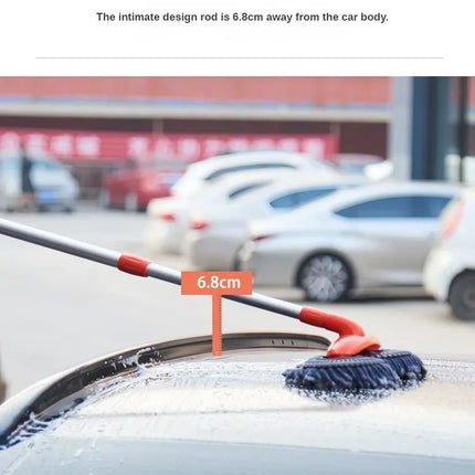 Car Double Head Car Wash Mop Car Wash Brush Rotating Not Hurt The Car Soft Brush Long Handle Detachable Retractable Car Brush
