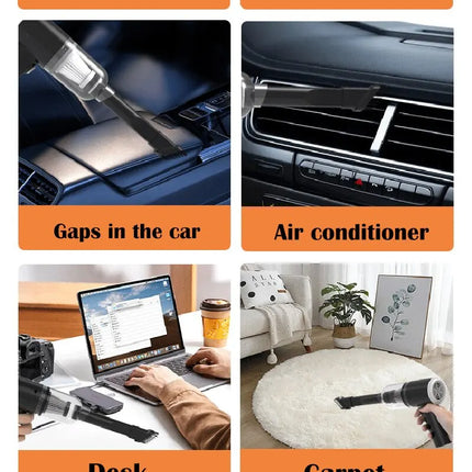 9000Pa Wireless Car Vacuum Cleaner USB Charging 1200mAh Portable Cleaning Appliance Mini Wet and Dry Vacuum Cleaner Household