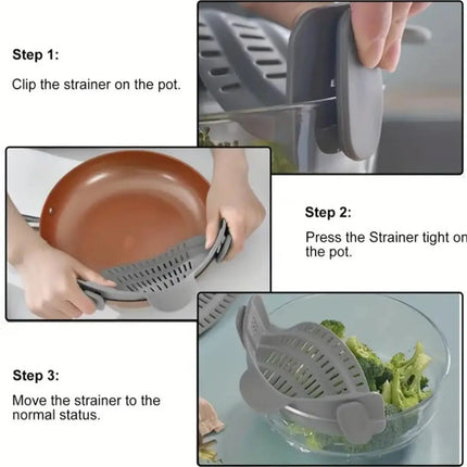 Adjustable Clip-On Strainer for Pots