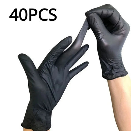 20/40/60PCS Disposable Black Nitrile Gloves for Kitchen Cooking S/M/L/XL Household Black Gloves Waterproof Cleaning Gloves