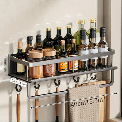 Aluminum Wall-Mounted Kitchen Spice Rack