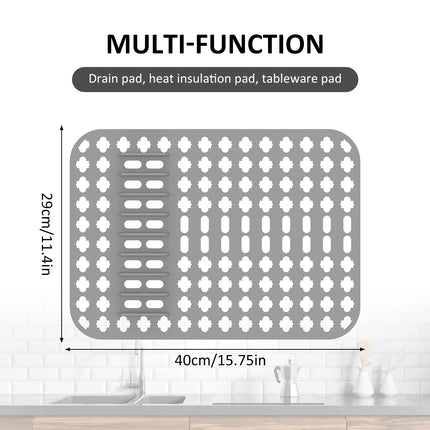 Silicone Sink Protector Non-slip Sink Mat for Bottom Heat-Resistant Grid Tableware Dish Drying Pad Draining Kitchen Accessories