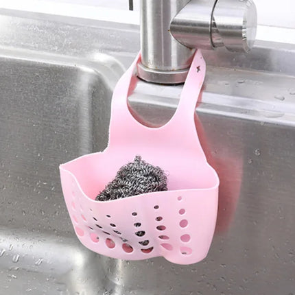Hot Home Storage Drain Basket Kitchen Sink Holder Adjustable Soap Sponge Shlf Hanging Drain Basket Bag Kitchen Accessories