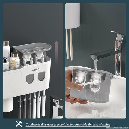 Magnetic Adsorption Inverted Toothbrush Holder