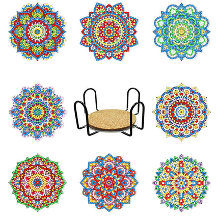 6/9Pcs DIY Diamond Painting Christmas Coaster Ornament Santa Snowman Drink Cup Cushion Diamond Embroidery Kit Xmas Kitchen Decor