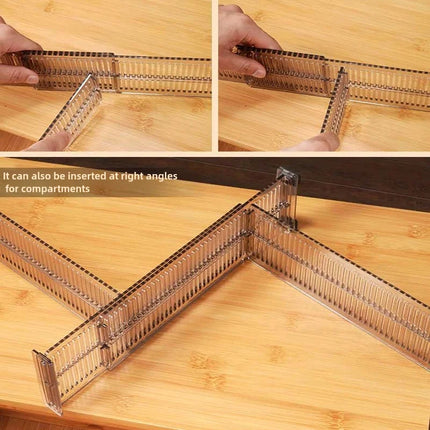 8Pcs Adjustable Plastic Drawer Divider, Organizer Separator for Underwear, Socks, Home Storage Cabinet, Expandable Grid