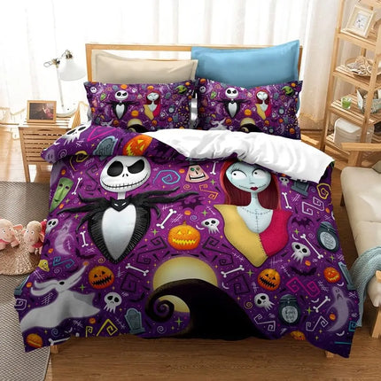 Nightmare Before Christmas Bedding Set Jack And Sally Duvet Cover Set Comforter Bedding Sets Bed Set Home Decor Bedding