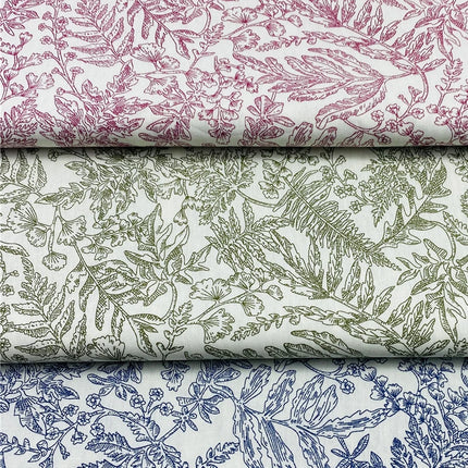 150x50cm Pure Cotton Plant Printed Fabric For Summer Women's Dresses, Shirts Curtains Bedding Handmade DIY Sewing Fabric TJ21948