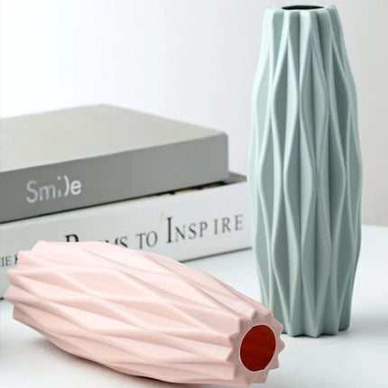 Diamond Plastic Vase Imitation Ceramic Flower Pot