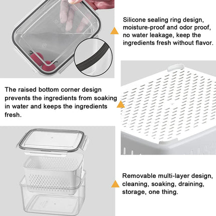 Airtight Fruit Storage Container with Removable Colander