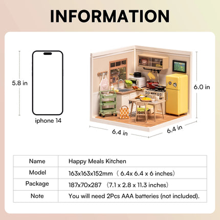 Robotime Rolife 3D Puzzle Model Super Store Series Happy Meals Kitchen Plastic DIY Miniature House Kit Building Blocks Kits
