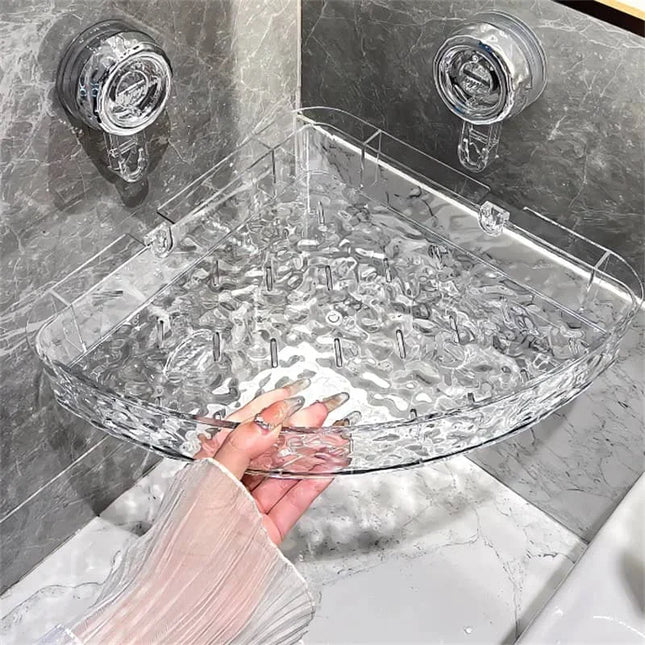New Bathroom Shelf Corner Space Shower Room Suction Cup Bathroom Storage Shelf Basket Home Storage Organizer Shelf Decorative