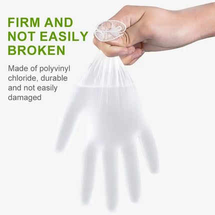 100Pcs Food Grade Disposable Gloves Portable Non-Slip Acid Work Safety Cleaning Gloves Transparent TPE Latex Free Gloves