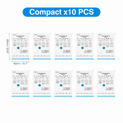 Vacuum Storage Bags 8-18Pc Space Saver Bag Travel Rechargable Air Pump Various Seal Bag Pump for Compress Clothe Blanket Luggage
