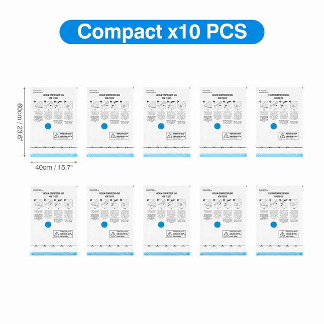 Vacuum Storage Bags 8-18Pc Space Saver Bag Travel Rechargable Air Pump Various Seal Bag Pump for Compress Clothe Blanket Luggage
