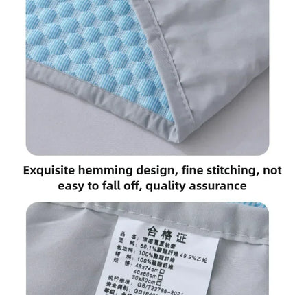 Summer Cooling Pillowcase Solid Color Ice Bean Bean Pillowcase Cool Feeling Air Conditioning Cover Washable (No Pillow) 48x74cm
