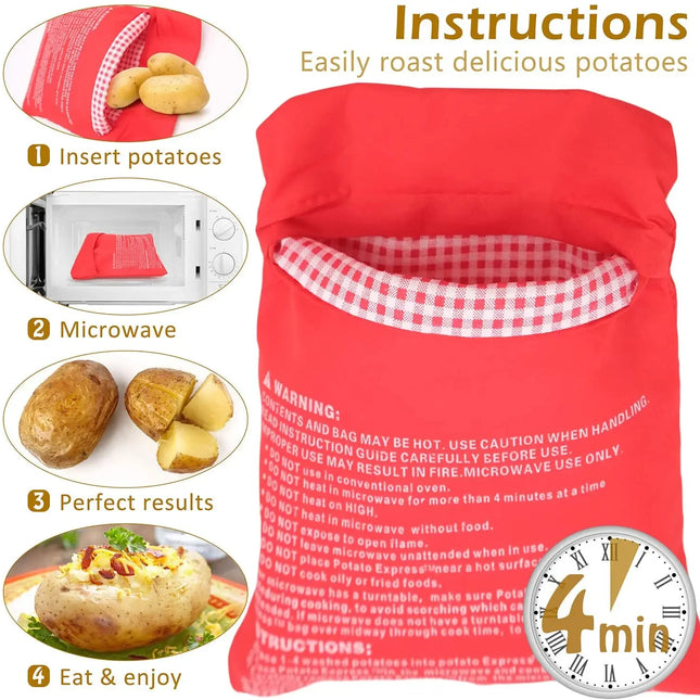 Reusable Microwave Potato Cooker Bag Washable Tortillas Cooker Pockets Corn Cooking Bag Microwave Baking Bag Kitchen Gadgets