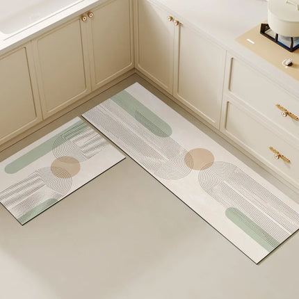 Kitchen Floor Mat Non-slip Oil-proof Carpet Pvc Leather Waterproof Foot Mats Wipeable No-clean Rug Long Strip Decoration Carpets