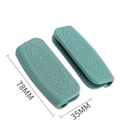 2 x Silicone Anti-Scald Pot Handle Protectors Non-Slip Pot Clip Sleeves Heat Resistant Oven Gloves Kitchen Gadgets