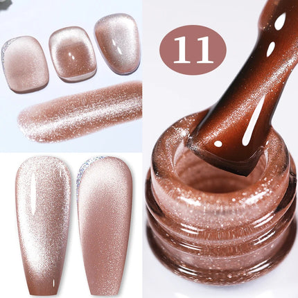BORN PRETTY 10ml Rainbow Purple Water Light Cat Magnetic Gel Nail Polish Shining Sliver-light Holographics Semi Permanent UV Gel