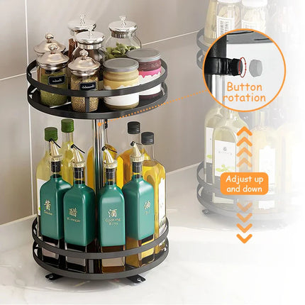 Rotation Spice Rack Organizer Metal Tray