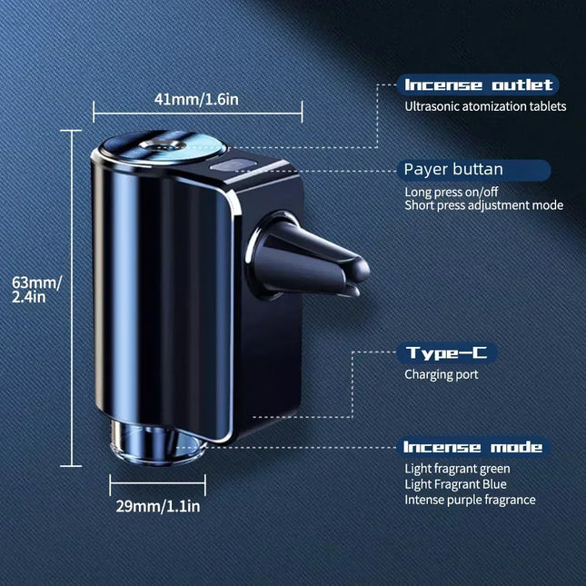 Smart Car Air Freshener Fragrance Diffuser Mist Humidifier with Essential Oil 3 Gear Adjustable Aromatherapy Interior Accessory