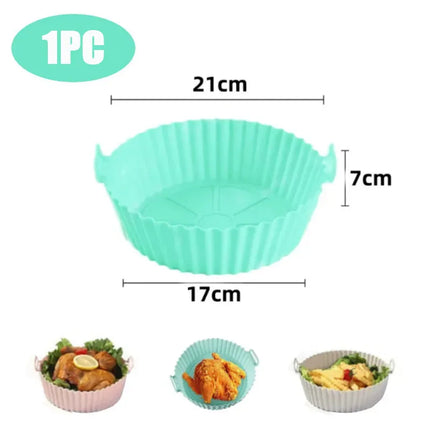 Air fryer Silicone Basket Reusable Container Accessories Oven Tray Pizza Fried Chicken Baking Mold Protector Kitchen Tool 2024