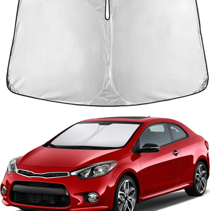 Car Windshield Sunshade | Blocks 99% Heat & Keeps Interior Cool | Universal Fits Cars, Suvs, Trucks | Automotive Sun Screen, Visor & Car Accessories for Summer | Medium (64X32 Inches)