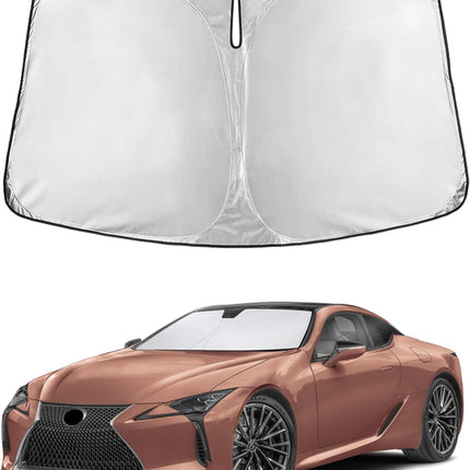Car Windshield Sunshade | Blocks 99% Heat & Keeps Interior Cool | Universal Fits Cars, Suvs, Trucks | Automotive Sun Screen, Visor & Car Accessories for Summer | Medium (64X32 Inches)