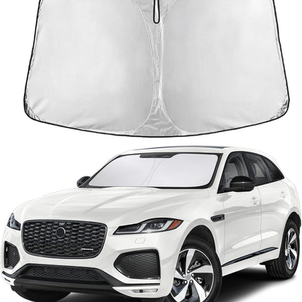 Car Windshield Sunshade | Blocks 99% Heat & Keeps Interior Cool | Universal Fits Cars, Suvs, Trucks | Automotive Sun Screen, Visor & Car Accessories for Summer | Medium (64X32 Inches)