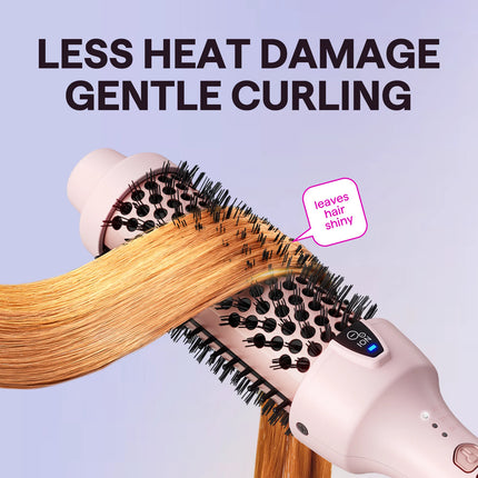 Thermal Brush for Blowout Look, 1 1/2 Inch Ionic Heated Nylon Brush Get Natural Curls, Pink