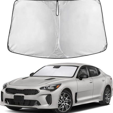 Car Windshield Sunshade | Blocks 99% Heat & Keeps Interior Cool | Universal Fits Cars, Suvs, Trucks | Automotive Sun Screen, Visor & Car Accessories for Summer | Medium (64X32 Inches)