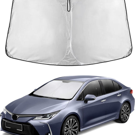 Car Windshield Sunshade | Blocks 99% Heat & Keeps Interior Cool | Universal Fits Cars, Suvs, Trucks | Automotive Sun Screen, Visor & Car Accessories for Summer | Medium (64X32 Inches)