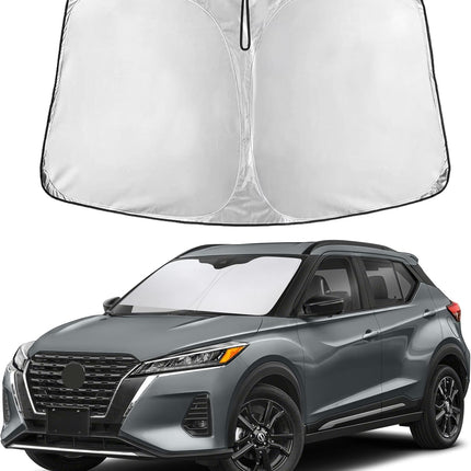 Car Windshield Sunshade | Blocks 99% Heat & Keeps Interior Cool | Universal Fits Cars, Suvs, Trucks | Automotive Sun Screen, Visor & Car Accessories for Summer | Medium (64X32 Inches)