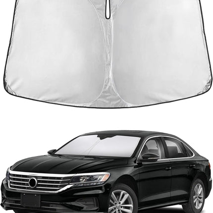 Car Windshield Sunshade | Blocks 99% Heat & Keeps Interior Cool | Universal Fits Cars, Suvs, Trucks | Automotive Sun Screen, Visor & Car Accessories for Summer | Medium (64X32 Inches)