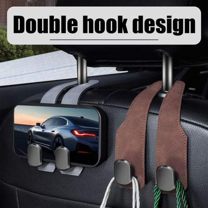 Car Headrest Hook, Car Wallet Hook, Car Seat Backrest Storage Hook, Car Hook for Headrest Wallet and Bag (2 Black)
