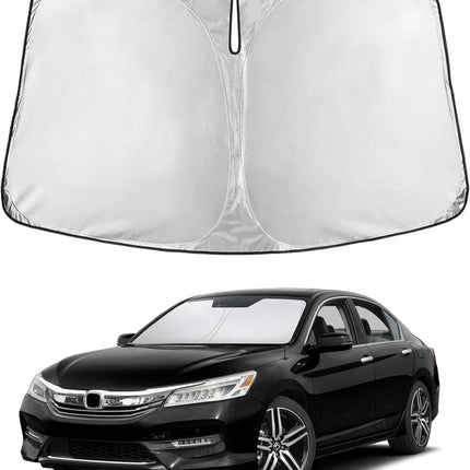 Car Windshield Sunshade | Blocks 99% Heat & Keeps Interior Cool | Universal Fits Cars, Suvs, Trucks | Automotive Sun Screen, Visor & Car Accessories for Summer | Medium (64X32 Inches)