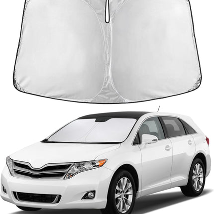 Car Windshield Sunshade | Blocks 99% Heat & Keeps Interior Cool | Universal Fits Cars, Suvs, Trucks | Automotive Sun Screen, Visor & Car Accessories for Summer | Medium (64X32 Inches)