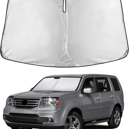 Car Windshield Sunshade | Blocks 99% Heat & Keeps Interior Cool | Universal Fits Cars, Suvs, Trucks | Automotive Sun Screen, Visor & Car Accessories for Summer | Medium (64X32 Inches)